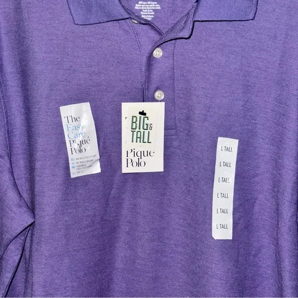 Croft & Barrow Mens LT Large Tall Purple Pique Polo Shirt NWT Easy Care Casual - Picture 5 of 11